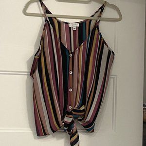 Multi-Color Stripe Tank Top Blouse